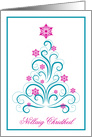 Scottish Christmas Greeting Elegant Swirl Blue Christmas Tree card