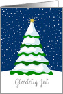 Danish Christmas Greeting Winter Snow Christmas Tree card