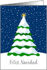 Spanish Christmas Greeting Winter Snow Christmas Tree card