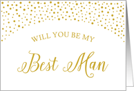 Gold Confetti Will You Be My Best Man Wedding Request card