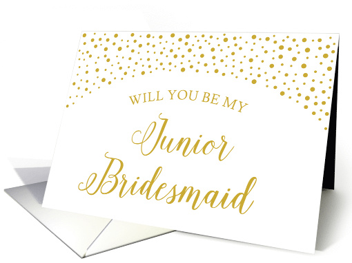 Gold Confetti Will You Be My Junior Bridesmaid Wedding Request card