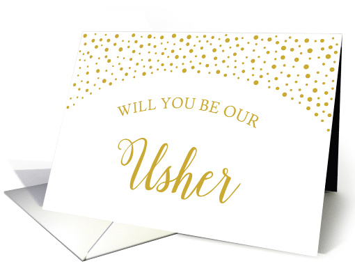 Gold Confetti Will You Be Our Usher Wedding Request card (1542668)