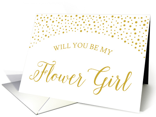 Gold Confetti Will You Be My Flower Girl Wedding Request card