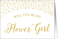 Gold Confetti Will You Be My Flower Girl Wedding Request card