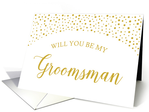 Gold Confetti Will You Be My Groomsman Wedding Request card (1542672)