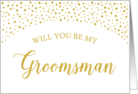 Gold Confetti Will You Be My Groomsman Wedding Request card