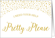 Gold Confetti Will You Be My Wedding Attendant Request card