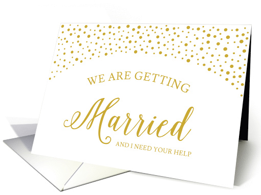 Gold Confetti Will You Be My Wedding Attendant Request card (1542830)