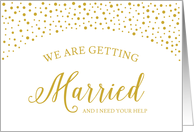 Gold Confetti Will You Be My Wedding Attendant Request card
