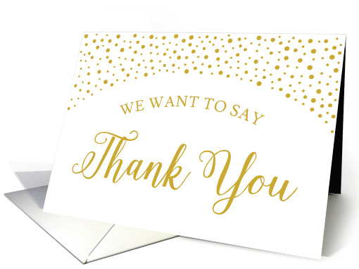 Gold Confetti Wedding Vendor Thank You card (1542832)