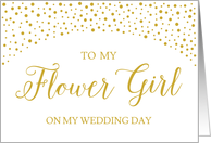 Gold Confetti Wedding Flower Girl Thank You card