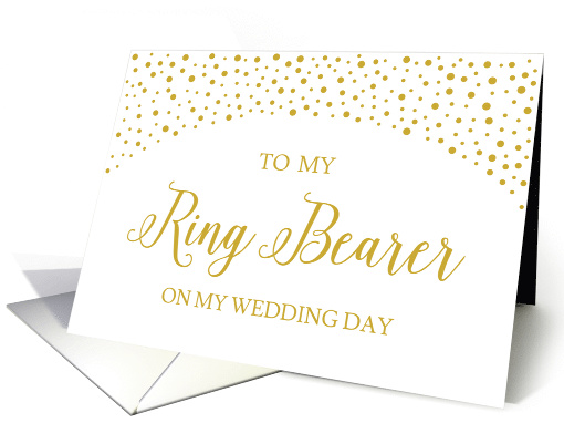 Gold Confetti Wedding Ring Bearer Thank You card (1542876)