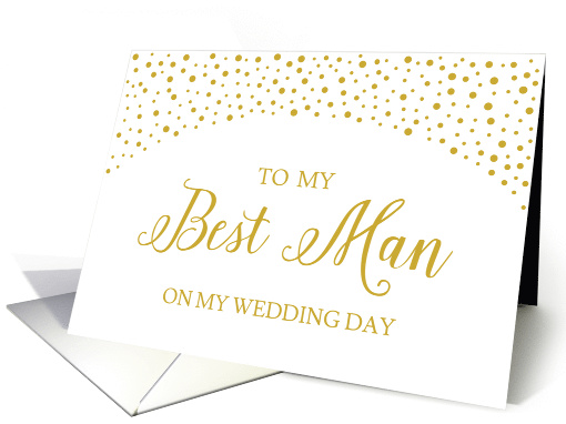Gold Confetti Wedding Best Man Thank You card (1542878)