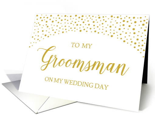 Gold Confetti Wedding Groomsman Thank You card (1542882)