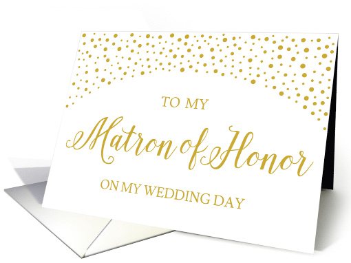 Gold Confetti Wedding Matron of Honor Thank You card (1544308)