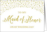 Gold Confetti Wedding Maid of Honor Thank You card