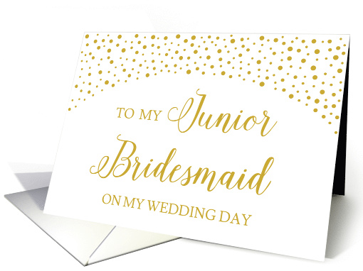 Gold Confetti Wedding Junior Bridesmaid Thank You card (1544312)