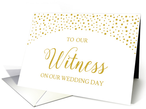 Gold Confetti Wedding Witness Thank You card (1544318)