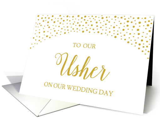 Gold Confetti Wedding Usher Thank You card (1544320)