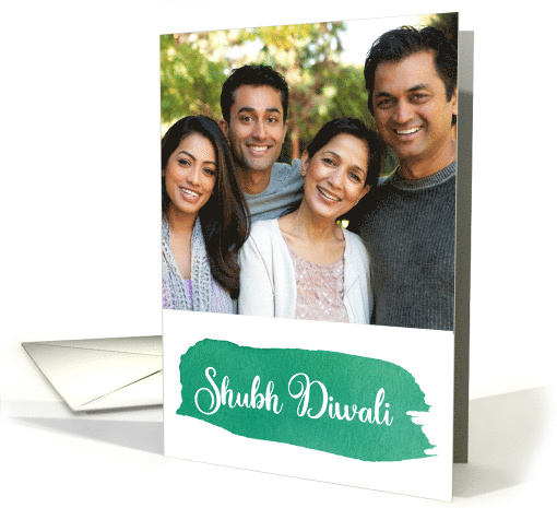 Diwali Greetings Watercolor Brush Calligraphy Text Photo card