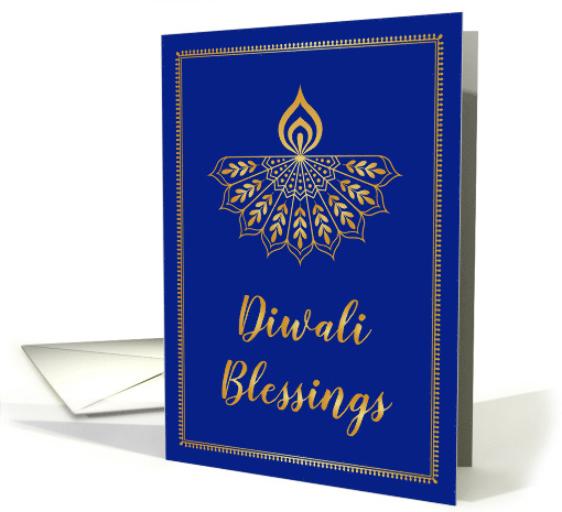 Diwali Greetings Gold Mandala Styled Diya Greeting card (1544346)