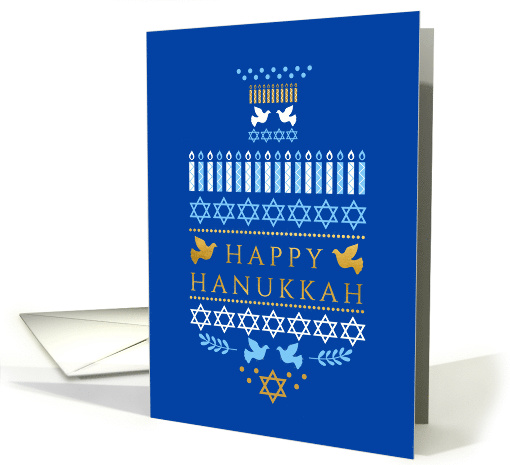 Hanukkah Greetings in Dreidel Design Greeting card (1544500)