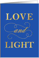 Hanukkah Greetings in Love and Light Calligraphy Design Greeting card