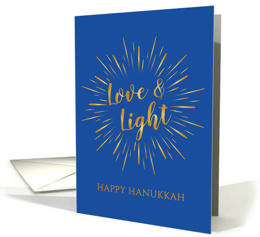 Hanukkah Greetings Love & Light in Light Burst Greeting card (1544512)