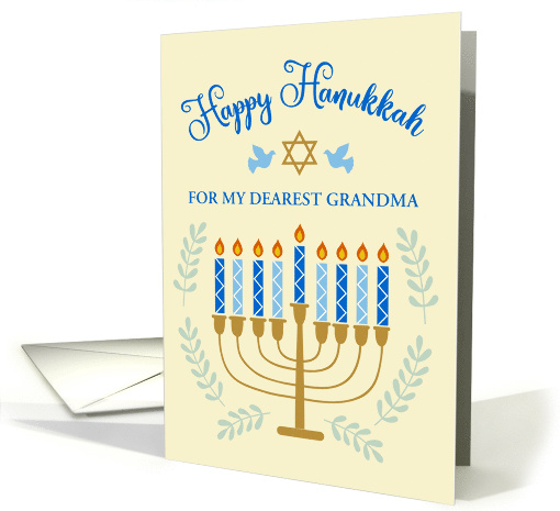 Hanukkah Greeting Card in Star of David and Menorah... (1544526)