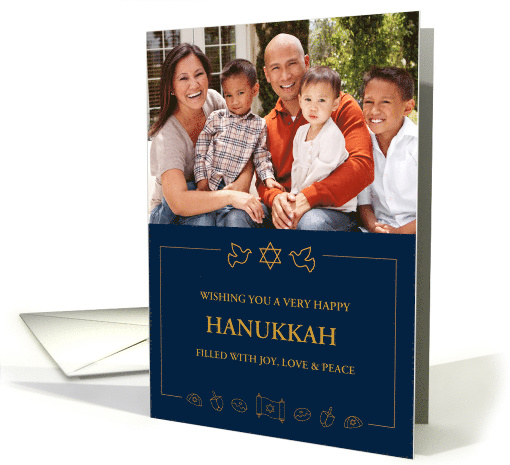 Hanukkah Greetings with Star of David & Hanukkah Icons... (1544552)