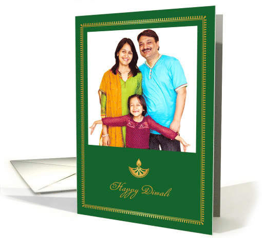 Diwali Greetings Gold Diya Photo card (1544766)
