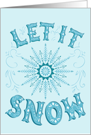 Christmas Let It Snow Hand Lettering Typography Greeting card