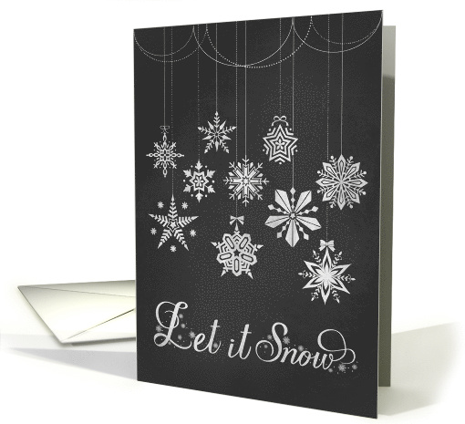 Christmas Snowflakes Ornaments Chalkboard Greeting card (1544776)