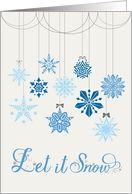 Christmas Snowflakes Dangling Ornaments Greeting card