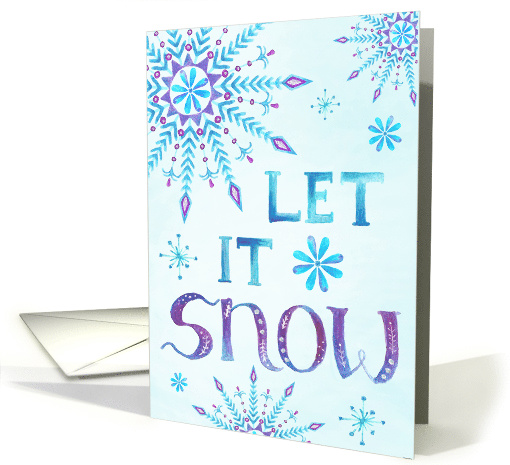Christmas Let It Snow Watercolor Typography Greeting card (1544782)