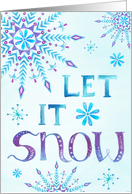 Christmas Let It Snow Watercolor Typography Greeting card