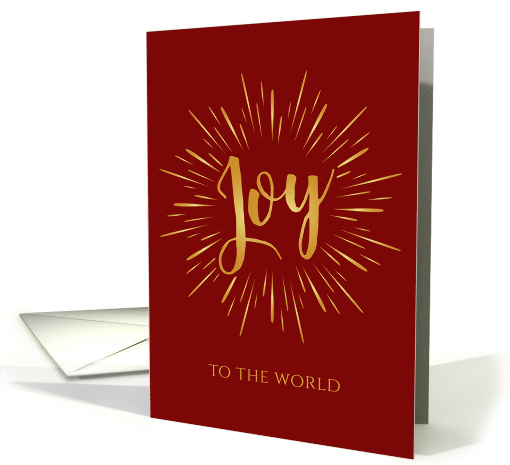 Christmat Greetings Joy To The World in Light Burst Greeting card