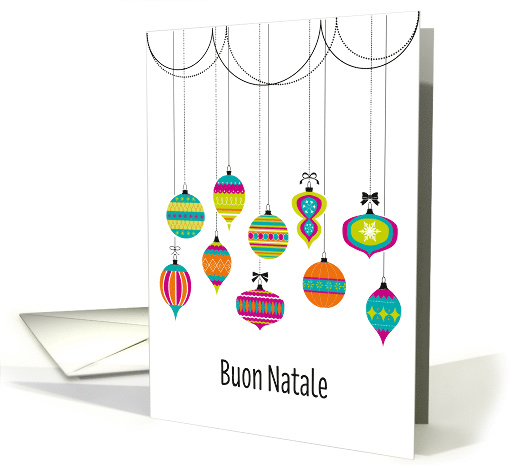 Christmas Greeting Elegant Swirl Blue Christmas Tree in Italian card
