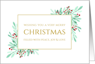 Christmas Greetings with Watercolor Holly card