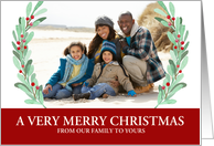 Christmas Photo Greetings with Watercolor Holly card
