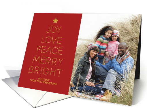 Christmas Photo Greetings in Gold Typography Design card (1546218)