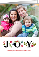 Christmas Photo Greetings in Water Color Typography Design card