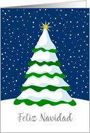 Spanish Christmas Greeting Winter Snow Christmas Tree card