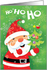 Cute Santa Christmas Tree HoHoHo card