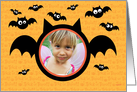 Cute Bats Halloween Custom Photo Grandaughter card