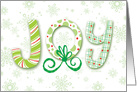 Joy Happy Holidays Candy Cane card