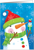 Cute Snowman with...