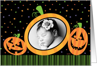 Cute Pumpkins Halloween Custom Photo card