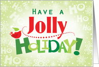 Cute Redbird Jolly Holiday card