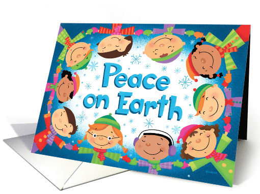 Christmas for All Cute Children Rejoice Peace on Earth card (1660644)
